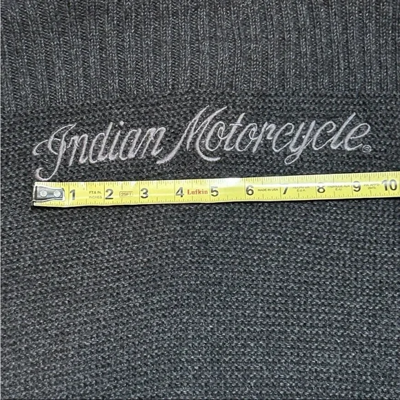 Indian Motorcycle Men's Large Full Zip Gray Knit Jacket Lucky Brand - Picture 15 of 15